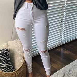 White Hollister skinny jeans